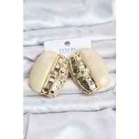 Krem Renk Pirinç Vintage Kadın Küpe