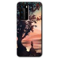 Huawei P40 Pro Kılıf HD Desen Baskılı Arka Kapak - Yalnız Savaşcı