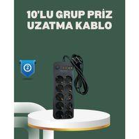 Termal Koruma Sistemli Usb Type-c 10’lu Grup Priz 2m 2500w Güç Kapasiteli