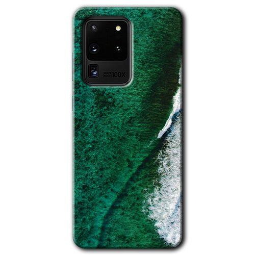 Potkal Hediye Fabrikası Samsung Galaxy S20 Ultra Kılıf HD Desen Baskılı Arka Kapak - Yeşil Okyanus