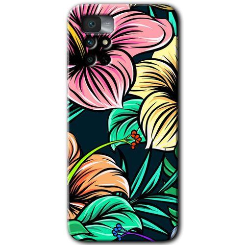 Xiaomi Redmi Note 11 4G HD Baskılı Kılıf + 9D Tam Ekran Koruyucu - Çizim Çiçekler