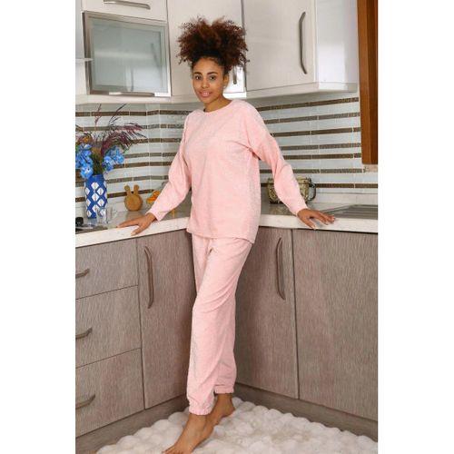 Kadın Kadife Pijama Takım Pembe