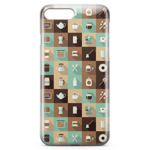 Apple iPhone 7 Plus Kılıf Çay Kahve Makinesi Arka Kapak Koruma Desenli Full Koruyucu