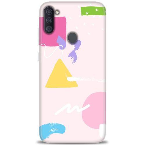 Samsung Galaxy M11 Kılıf HD Baskılı Kılıf - Üçgen Kare + Tam Ekran Koruyucu