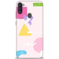 Samsung Galaxy M11 Kılıf HD Baskılı Kılıf - Üçgen Kare + Tam Ekran Koruyucu