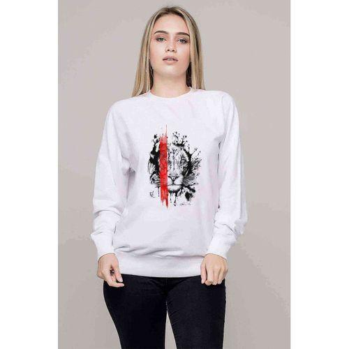 Lion King Baskılı Beyaz Kadın Sweatshirt