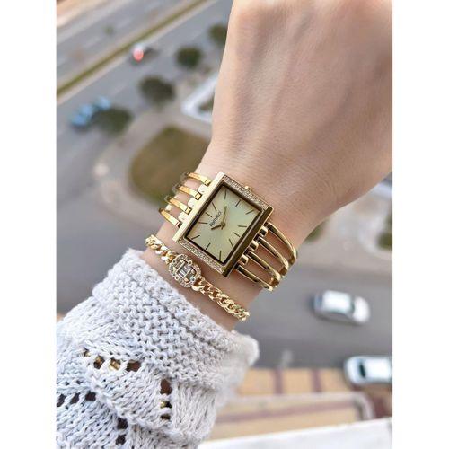 Ferrucci Kaburga Tasarım 2 Yıl Garantili 3 Atm Suya Dayanıklı Kadın Kol Saati+Bileklik FC.L11441.2