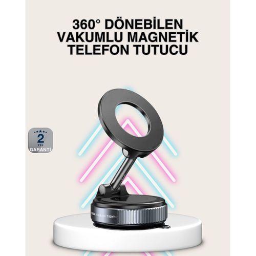 Güçlü Mıknatıslı Vakumlu Araç Telefon Tutucu Alüminyum Gövde