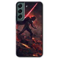 MRCİLETİSİM Samsung Galaxy S22 Kılıf HD Desen Baskılı Arka Kapak + Temperli Cam - Darh Vader Wars