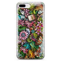 Apple iPhone 8 Plus Kılıf Spring Doodle Arka Kapak Koruma Desenli Full Koruyucu