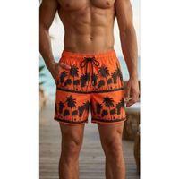 Erkek Deniz Şortu Fermuarlı Cepli File Astarlı Hızlı Kuruyan Premium - Turuncu