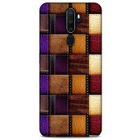 Oppo A5 2020 Kılıf Patchwork (13) Silikon Kap Mor Turuncu