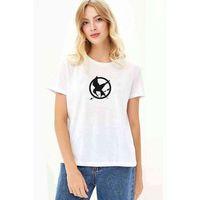 Symbols District Mockingjay Vector By Trebory6 Baskılı Beyaz Kadın Tshirt t-shirt tişört T shir
