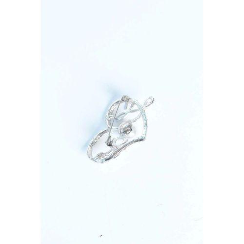 Zirkon Taşlı Metal Broş