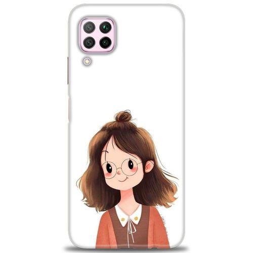 Huawei P40 Lite Kılıf HD Baskılı Kılıf - Tatlı Kız + Tam Ekran Koruyucu