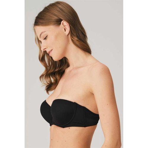 Kadın Balenli Destekli Dolgulu Askısız Straplez Günlük Klasik T-shirt Sütyeni