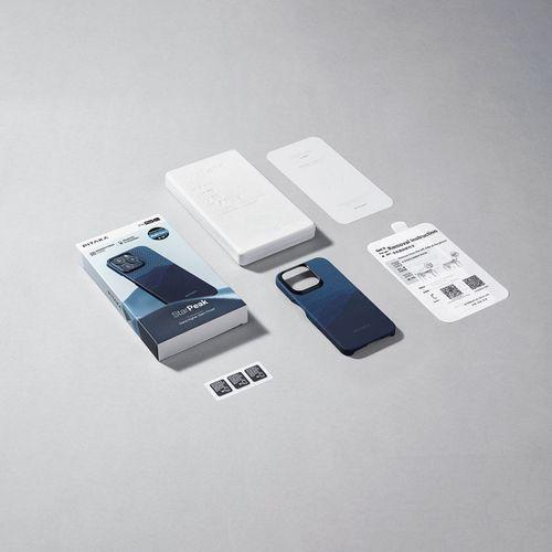 Apple iPhone 15 Pro Kılıf M-safe Şarj Özellikli Aramid Fiber Pitaka Tactile Woven Starpeak Serisi Over The Horizon Kapak