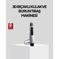 Burun Kulak Ve Kaş Tıraş Makinesi 3d Keskin Bıçaklı Pil İle Çalışan