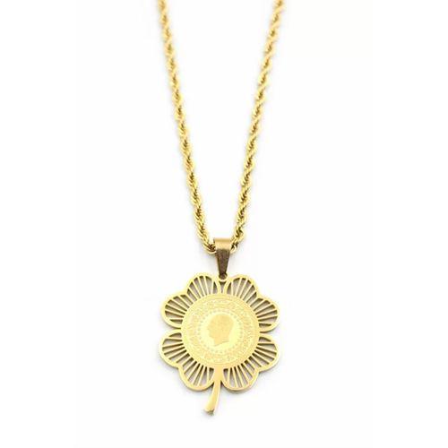 Yarımlık Yonca Kolye - Altın