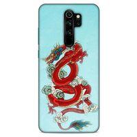 Xiaomi Redmi Note 8 Pro Kılıf Dragons (22) Tam Koruma Kılıfı Ejderha Dövme Kırmızı