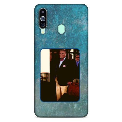 Samsung Galaxy M40 Kılıf Atatürk (30) Silicone Case Turkuaz Taş
