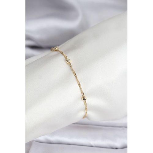 14K Gold Renk Kaplama Topçuklu Model CM Kadın Bileklik