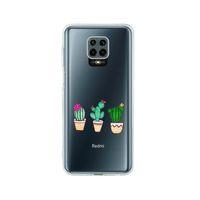 Redmi Note 9 Pro Kaktüsler Desenli Premium Şeffaf Silikon Kılıf