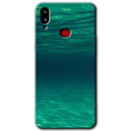 Samsung Galaxy A10s Kılıf HD Desen Baskılı Arka Kapak + Temperli Cam - Derin Deniz