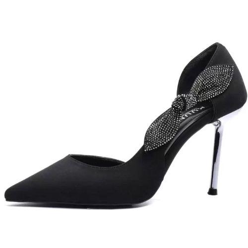 Kuum K25-820, Siyah Stiletto 9 Cm Kadın Abiye Ayakkabı
