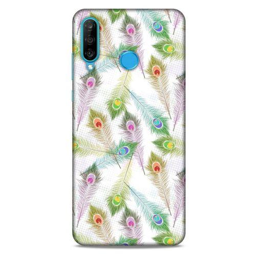 Huawei P30 Lite Kılıf Desenli Özel Seri Tüyler (23) Ultra Koruma Kılıfı