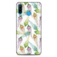 Huawei P30 Lite Kılıf Desenli Özel Seri Tüyler (23) Ultra Koruma Kılıfı