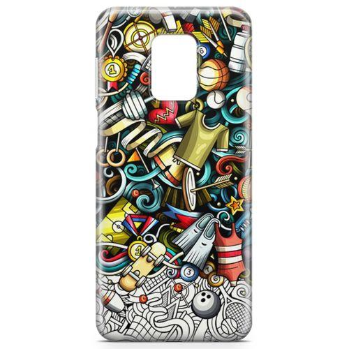 Xiaomi Redmi Note 9S Kılıf Fitness Doodle Arka Kapak Koruma Desenli Full Koruyucu