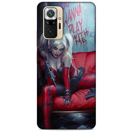 Xiaomi Redmi Note 10 Pro Uyumlu Kılıf Harley Quinn (22) Tam Koruma Kılıfı Kırmızımsı kahverengi