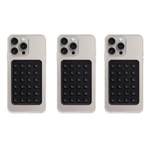 Telefon Arkası Silikon Vantuz Güçlü Tutucu Siyah 3 Adet