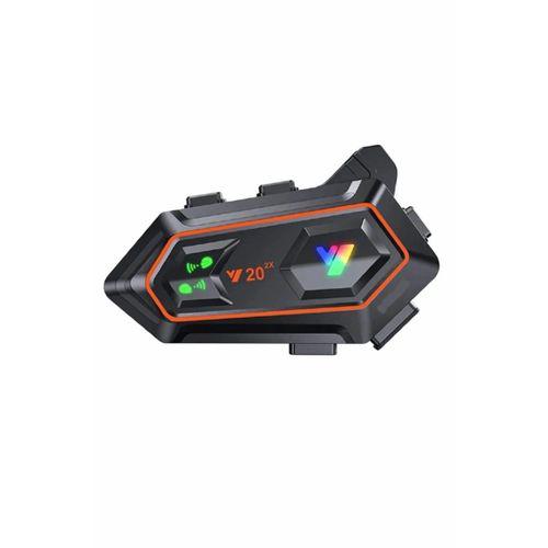Y20 2x 1000m Telsiz Mesafeli 2 Kişi Bağlantılı Bluetooth Kask Kulaklık Fenerli İntercom