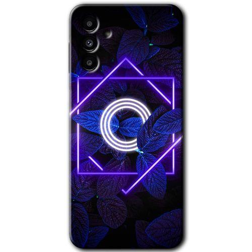 MRCİLETİSİM Samsung Galaxy M23 Kılıf Baskılı Kapak - Dark Neon Yaprak O Harfi +Tam Ekran Koruyucu