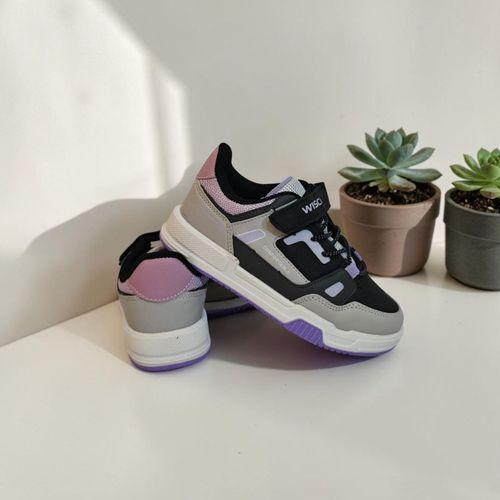 wisco 062 Siyah-Lila Cırtlı Kız Çocuk Spor Aayakkabı