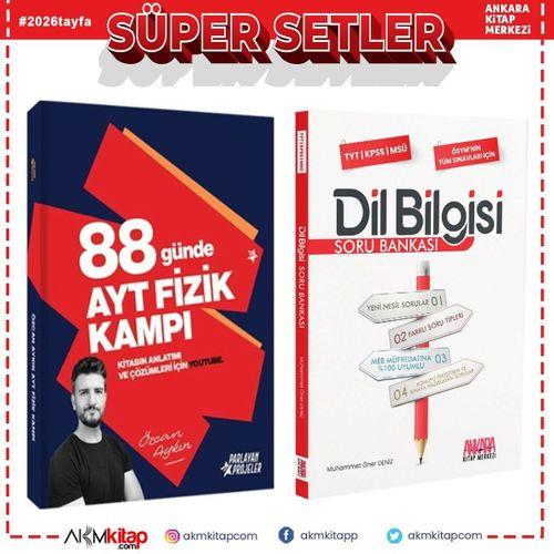 Özcan Aykın AYT 88 Günde Fizik Kampı ve AKM Dil Bilgisi Soru Bankası Seti 2 Kitap