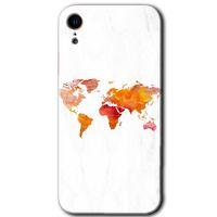 MRCİLETİSİM iPhone XR Kılıf Baskılı Kapak - Dünya Haritası +Tam Ekran Koruyucu