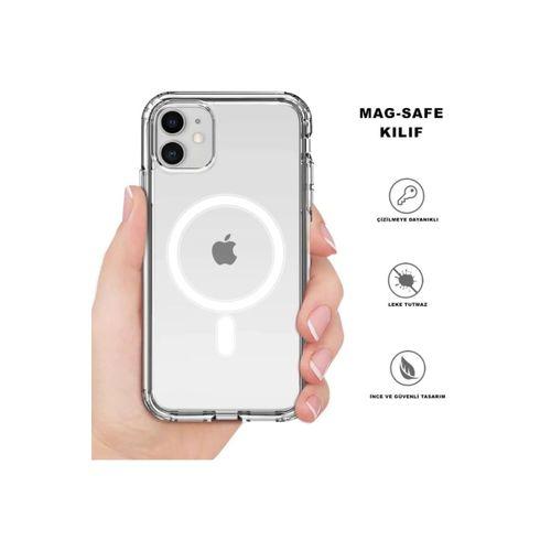 Iphone 12 Pro Max Kılıf Kamera Lens Korumalı Magsafe Destekli Şeffaf Darbe Emici Sert Kapak
