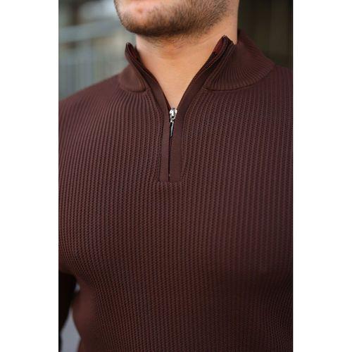 Erkek Balıkçı Zip Yaka Uzun Kollu Triko