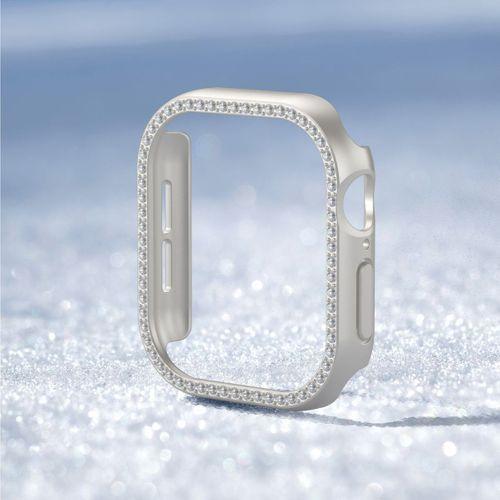 Apple Watch 10 46mm Amazingthing Gleam Fit FullGuard Taşlı Sert PC Kasa ve Ekran Koruyucu