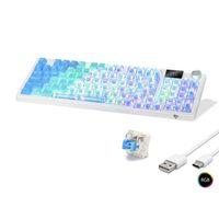 Kablosuz Mekanik Gaming Klavye Rgb Blue Switch 95 Tuş - Mavi Beyaz MF1705M