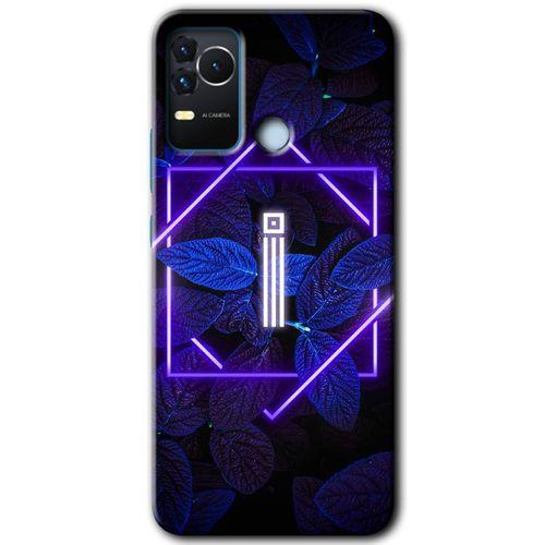 Omix X400 Kılıf HD Desen Baskılı Arka Kapak - Dark Neon Yaprak İ Harfi