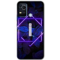 Omix X400 Kılıf HD Desen Baskılı Arka Kapak - Dark Neon Yaprak İ Harfi