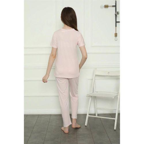 Kız Çocuk Penye Pijama Takım Pembe
