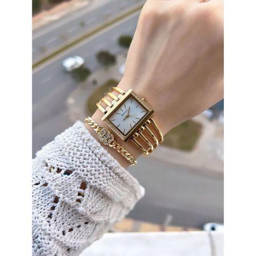 Ferrucci Kaburga Tasarım 2 Yıl Garantili 3 Atm Suya Dayanıklı Kadın Kol Saati+Bileklik FC.L11441.1