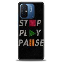 Xiaomi Redmi 12C Kılıf HD Baskılı Kılıf - Stop Play + Tam Ekran Koruyucu