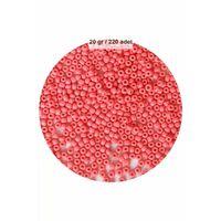 Pembe Renk 4 mm Yaklaşık 220 adet/20 gram Cam Boncuk Oya Yazma Bileklik ve Kolye