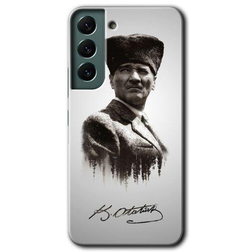 Samsung Galaxy S22 Kılıf HD Desen Baskılı Arka Kapak - Mustafa Kemal Atatürk